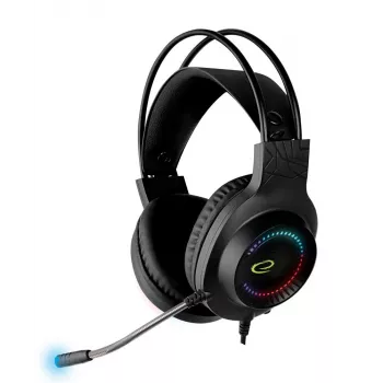Vadu austiņas ESPERANZA EGH7100 — spēļu austiņas, USB 2.0, 1.5 m kabelis, buma mikrofons, RGB galvas saite, 32 Ω, 4 cm draiveri, 269 g