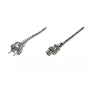 Assmann strāvas kabelis, Schuko - C5, spraudnis/kontaktdakša, 1.8m, H05VV-F3G 0.75 mm², melns (AK-440103-018-S)