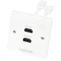 LogiLink AH0015 HDMI sienas ligzda, 2 porti, balta