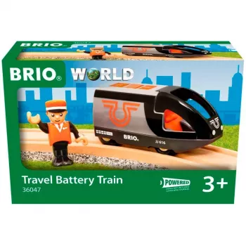 BRIO pasažieru vilciens 63604700 oranžs-melns, koka rotaļu vilcieniņš, saderīgs ar BRIO sliedēm