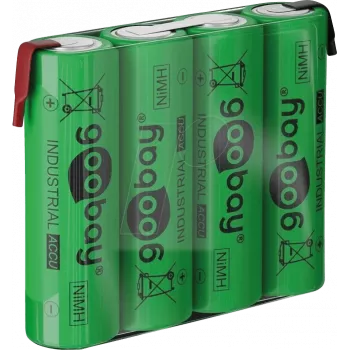 Goobay 4x AA (Mignon) - 2100 mAh, Zaļš - Lodēšanas kausiņš (Z), NiMH akumulators, 4,8 V (55580)