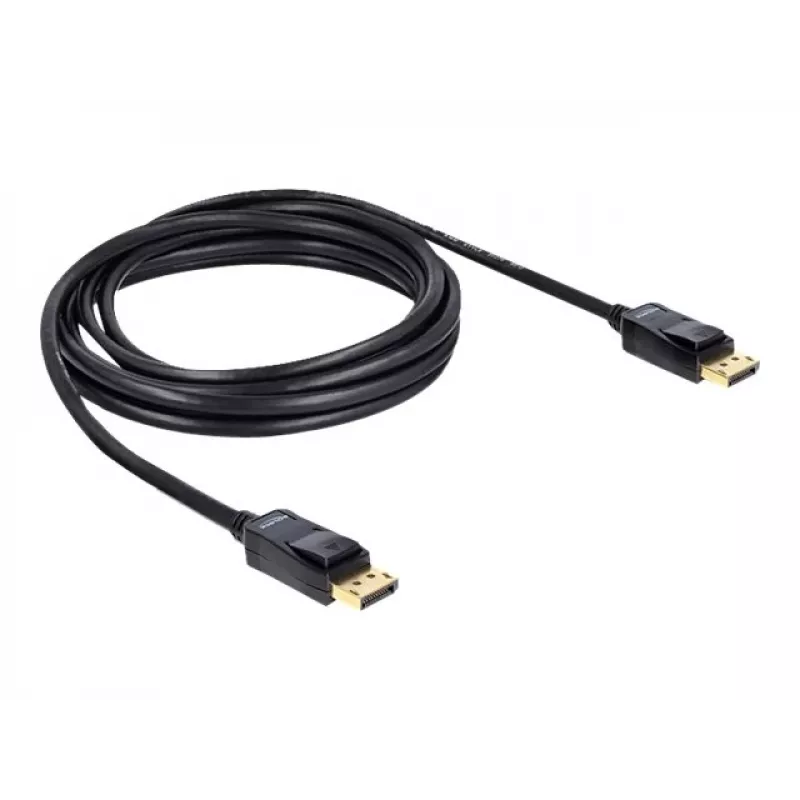 DisplayPort kabelis DeLOCK 82424 3m vīriešu-vīriešu zelts melns