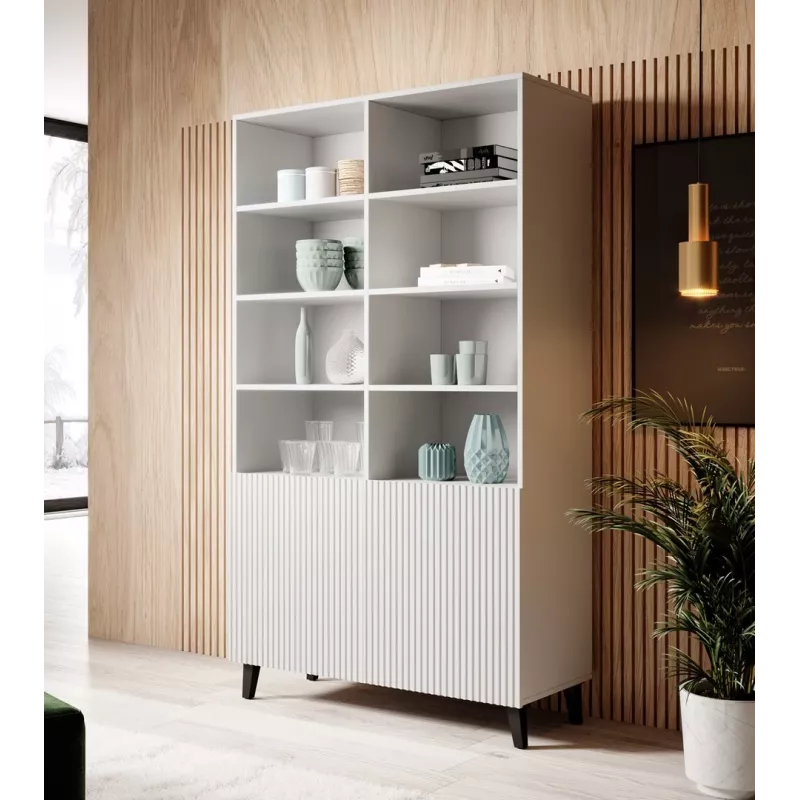 Shelving unit PAFOS 100x40x176.5 cm balts matēts