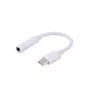 SAVIO USB Type-C (vīrišķais) – Jack 3.5mm (sieviešu) audio adapteris balts AK-35