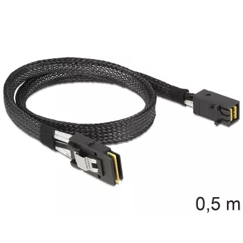 SAS kabelis DeLOCK 83388, 0,5 m, Mini SAS HD (SFF-8643) — Mini SAS (SFF-8087)
