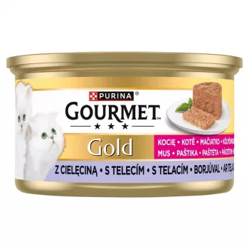 Purina Gourmet Gold Kitten Veal mousse mitrā kaķu barība 85 g