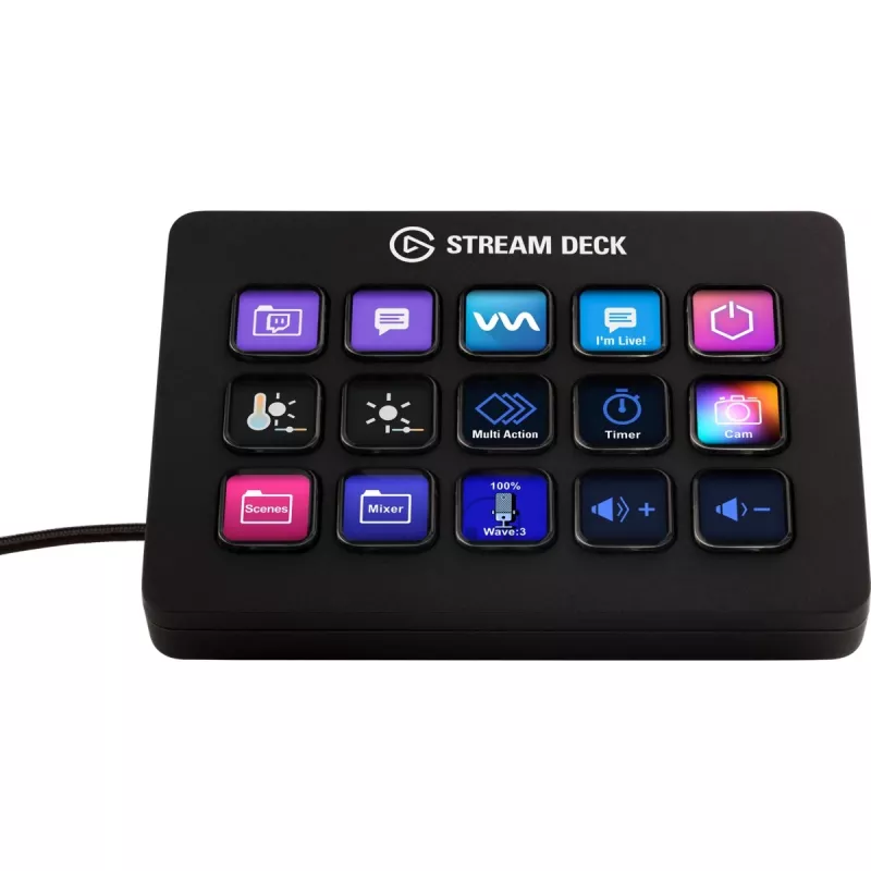 Elgato Stream Deck MK.2 15 taustiņu USB vadības panelis ar klasiskajiem taustiņiem, melns