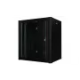 19 collu 12U sienas stiprinājuma statīvs Pro 600 x 450 x 645mm - Melns