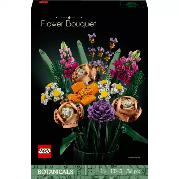 LEGO 10280 Icons Ziedu pušķis — Mākslīgo ziedu komplekts pieaugušajiem, dekoratīvs mājas aksesuārs, dāvanu ideja sievietēm un vīriešiem