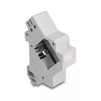DELOCK 67043 Keystone moduļa turētājs DIN sliedei — plastmasa, iezemēts, 60×88.2×21.5 mm, pelēks