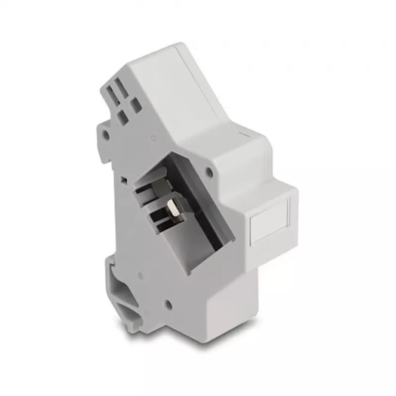 DELOCK 67043 Keystone moduļa turētājs DIN sliedei — plastmasa, iezemēts, 60×88.2×21.5 mm, pelēks