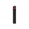 Lanberg PS1-05E-0300-BK pagarinātājs ar 5 rozetēm, 3 m, melns, ar slēdzi