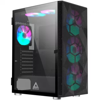 MONTECH X3 X3MESH-BK Melns MIDI Tornis Datora Korpuss Ar Siets Panelis