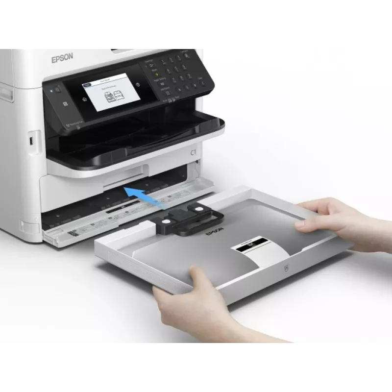 Epson WorkForce Pro WF-M5799DWF Printeris Melnbalts Daudzfunkciju A4, Skaitītājs No 100k Līdz 180k (Lietots)