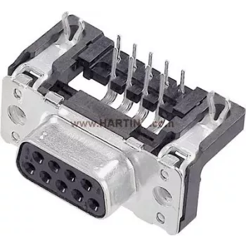 Harting D‑SUB savienotājs 09 66 452 6613 90° 37 kontaktu lodējamais