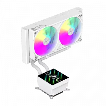 Gamemax GLACIER 240 LCD WH šķidruma dzesētājs procesoram | balts | Intel, AMD