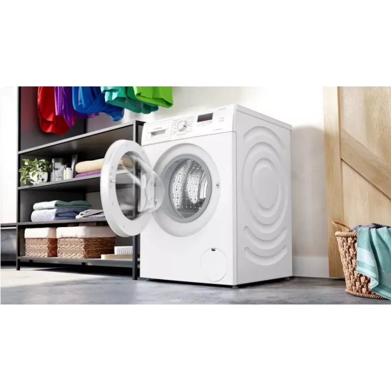 Veļas mazgājamā mašīna Bosch WGE02201PL — 8 kg, 1200 RPM, 55 L cilindrs, LED displejs, invertors