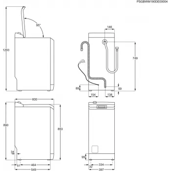 Veļas mazgājamā mašīna ar augšējo ielādi Electrolux EW2TN5261FP, 6 kg, 1200 RPM, 42 L cilindrs, balta