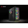 Datora korpuss Savio Noctis Glass RGB Cube, ATX/Micro-ATX/Mini-ITX, rūdīta stikla priekšpuse, RGB ventilatori, melns