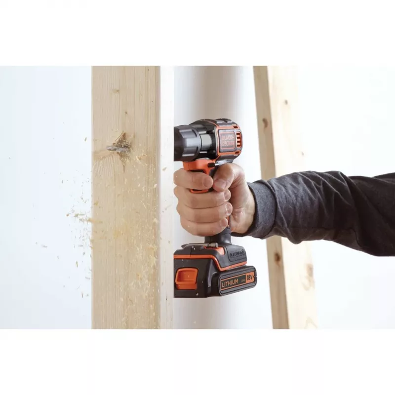 Urbjmašīna Black & Decker ASD18K-QW, bezatslēgas patrona, 1.5 Ah, melna/oranža
