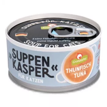 Slapjš kaķu gardums Fox4Pets GranataPet SUPPENKASPER Tuna 70 g, pieaugušiem, bezgraudu, skārdenē