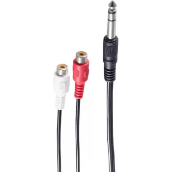 Audio kabelis ShiverPeaks BS30461 0.2 m 6,35 mm 2xRCA melns sarkans balts
