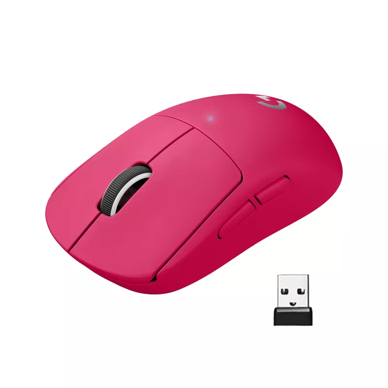 Logitech PRO X SUPERLIGHT bezvadu pele MAGENTA (910-005957)