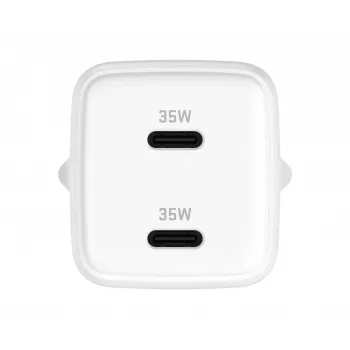 Sienas lādētājs USB-C YENKEE G35D 2x18W Power Delivery 3.0 3A