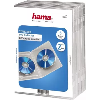 Hama Double DVD Jewel Case, 5 gab., caurspīdīgs, 2 diskiem
