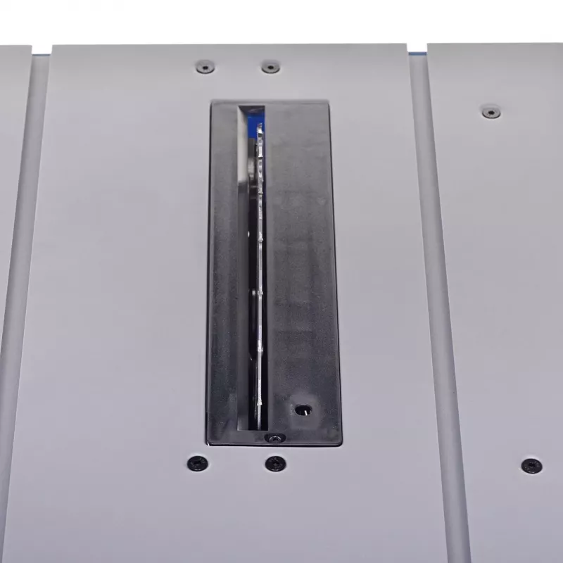 Galda zāģis Scheppach HS100S Special Edition — 2000 W, 250 mm asmens, 85 mm griešanas dziļums, 0–45° slīpleņķis, salokāms statīvs