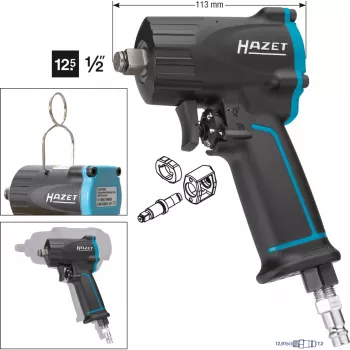 HAZET 9012M Triecienuzgriežņu atslēga - Melna - 1/2, 1/4 collas - 10000 RPM - 1100 Nm - 610 Nm