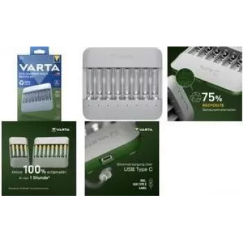 Varta Eco Charger Multi USB lādētājs NiMH AA/AAA pelēks