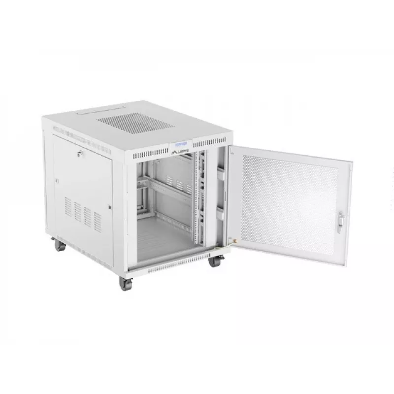 Rack skapis LANBERG FF01-8015-23SL 19 collu 15U, pelēks, perforētas priekšējās durvis