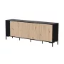 Kumode cama meble MERCI 200 x 40 x 74 cm — melna/artisan ozols, skaidu plātne