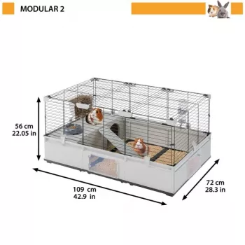 Ferplast Modular 2 būris trusim un jūrascūciņai, 109 x 72 x 56 cm