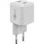 USB-C Divu Ātrās Uzlādes Lādētājs Nano, PD, GaN, 35 W (Balts, 2x USB-C, Power Delivery 3.0)