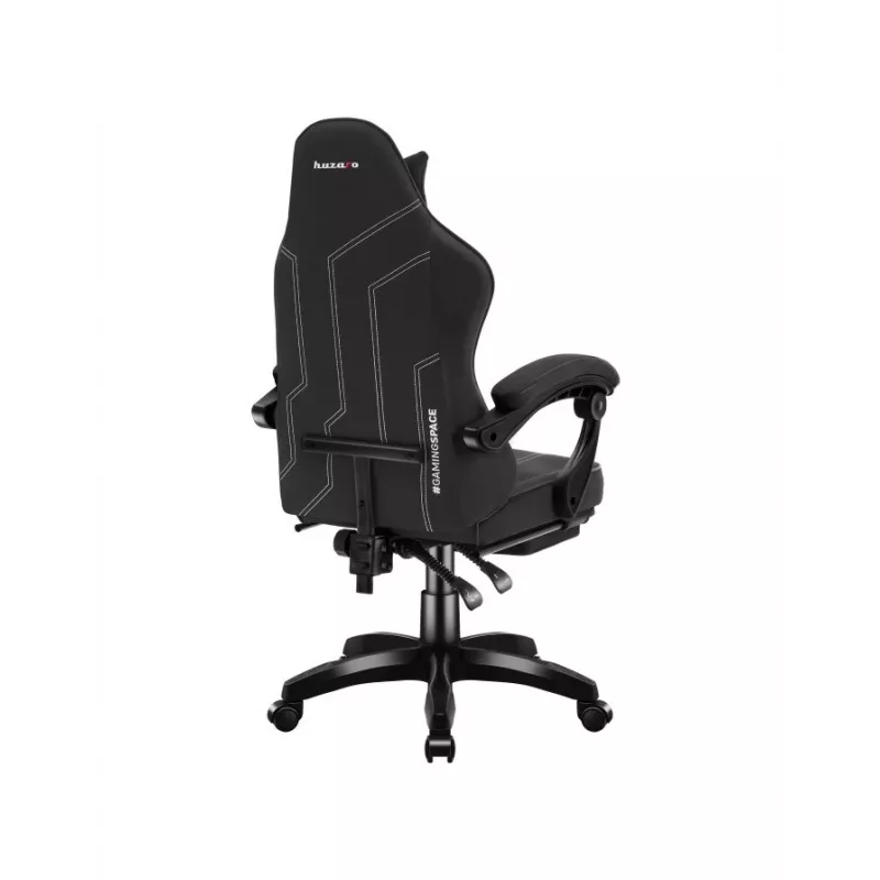 Spēļu krēsls huzaro Force 3.7 Carbon Black — ergonomisks, regulējams augstums 107.5–116.5 cm, 5 riteņi, jostas un kakla spilveni