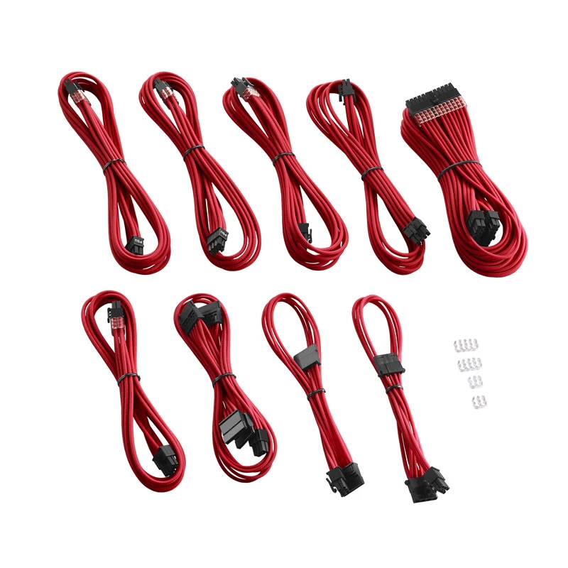 CableMod C-Series PRO ModMesh barošanas kabeļu komplekts RMi/RMx/RM (Black Label), sarkanā krāsā