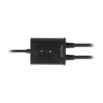 Seriālais kabelis DeLOCK 63950 USB 2.0 Type-A 2 x RS-232 DB9 Melns 0.6 m