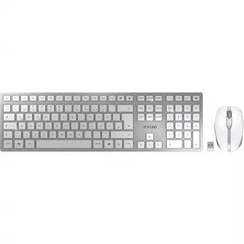 CHERRY DW 9100 SLIM bezvadu tastatūras un peles komplekts, RF Wireless + Bluetooth, QWERTZ, sudraba