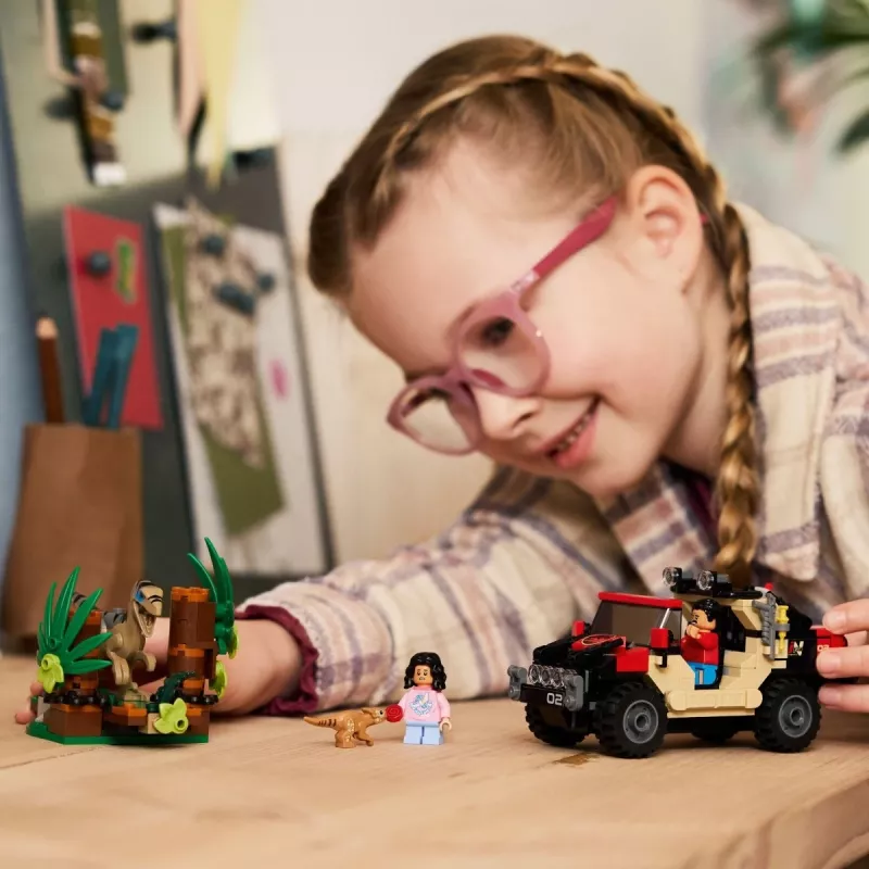 Konstruktors LEGO Jurassic World 76972 Raptora bezceļa bēgšana, 285 gab., 2 minifigūras, vecums 6+
