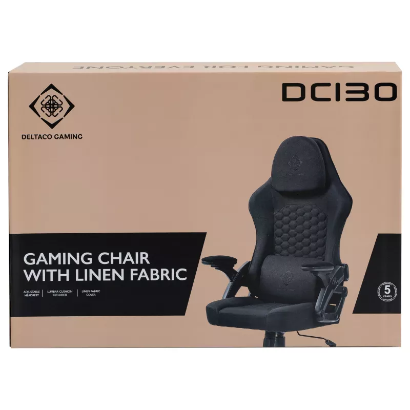 Deltaco DC130 Gamingstuhl Soft Woven Mesh melns (GAM-180)