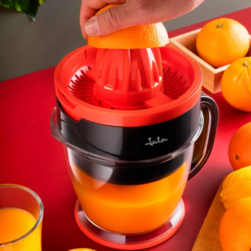 Elektriskā citrusu spiede JATA JEEX1422 1,2 L 40 W Melna Sarkanā Caurspīdīga