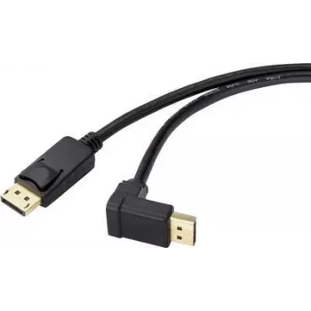 Renkforce DisplayPort savienojuma kabelis 0.50 m SP-9163724, apzeltīti kontakti, melns [1x DisplayPort spraudnis - 1x DisplayPort spraudnis]