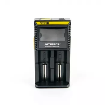 Akumulatoru lādētājs Nitecore D2 — 2 slotu lādētājs AA/AAA/AAAA/C baterijām, 100–240V ieeja, 4.2V izeja, melns