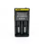 Akumulatoru lādētājs Nitecore D2 — 2 slotu lādētājs AA/AAA/AAAA/C baterijām, 100–240V ieeja, 4.2V izeja, melns