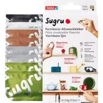 tesa Sugru daudzfunkcionālā līme 41285-00001-00 Melna, Balta, Zaļa, Brūna, Pelēka 8 gab.