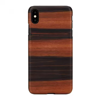Man & Wood viedtālruņa maciņš iPhone XS Max — ebony melns, aizsargājoša cieta aizmugures vāciņš