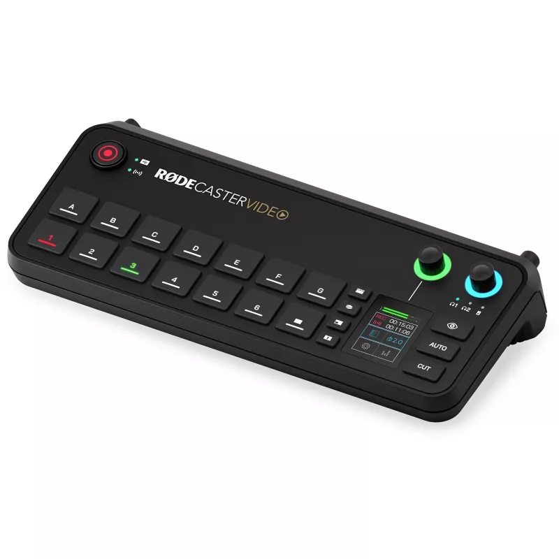 Rode RØDECaster Video video un audio producēšanas konsole, līdz 6 video avotiem, divi priekšpastiprinātāji, divi iebūvēti bezvadu uztvērēji