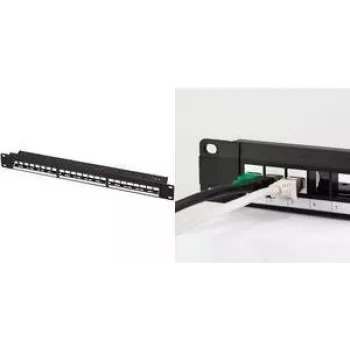 LogiLink Keystone Patchpanel 48,30 cm (19 inch), 24 moduļi, tukšs, melns, 1HE (NK4065)